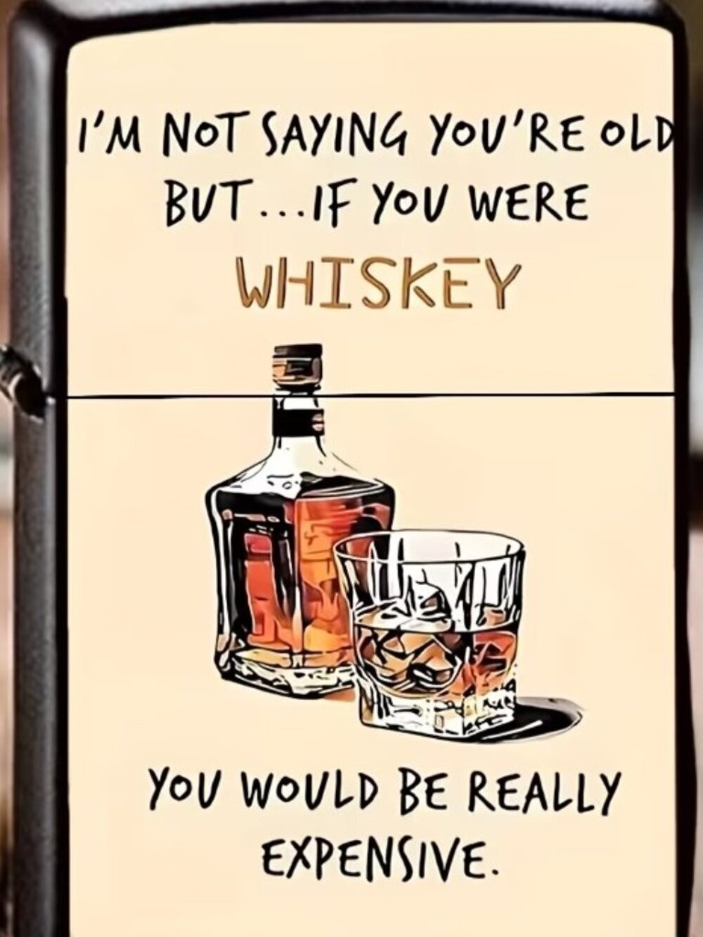 SharpDouble Sided Whiskey Themed Case Lighter